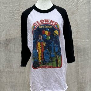 Clowns Are Funny Kids Raglan Shirt - Black & White